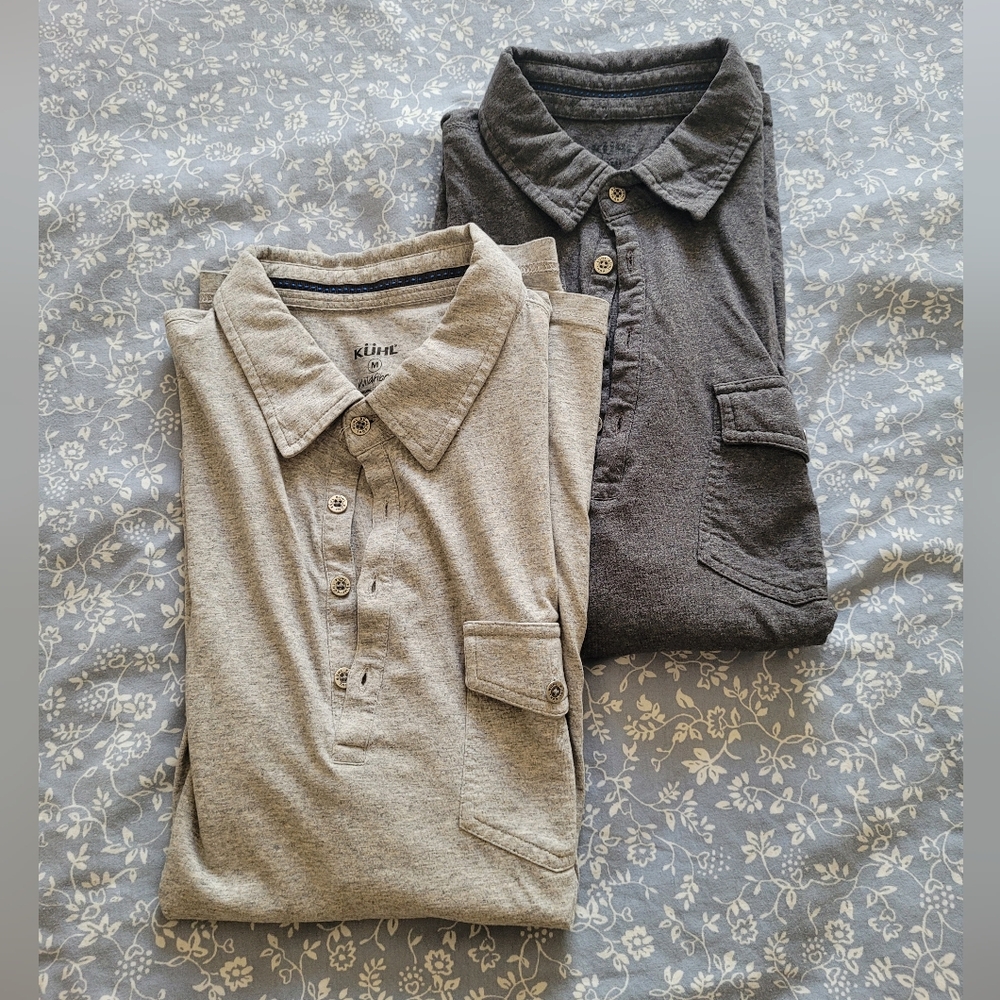 Men's Kuhl Wildfibre Polos, M, 100% Cotton, Bundle Of 2